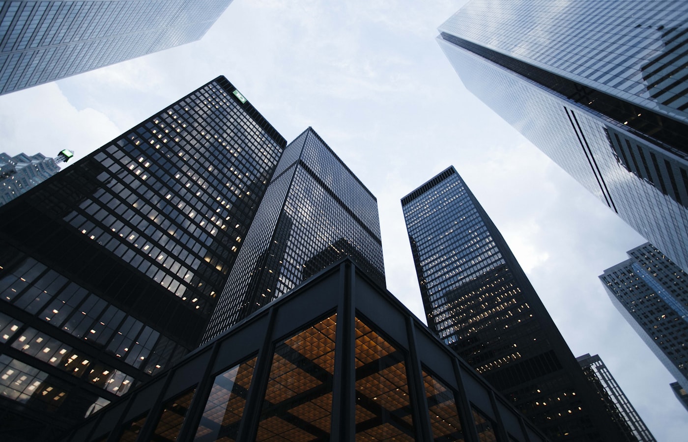 Australian city office buildings photographed from street level